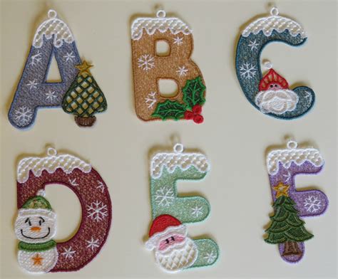 Free Standing Lace Christmas Alphabet Letter Ornaments