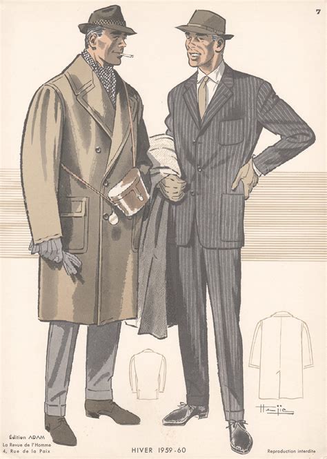 Hemjie French Mid Century 1950s Mens Fashion Design Vintage Suit