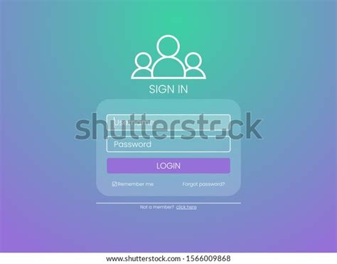 User Login Form Template Sign In Window With Blurred Backdrop Login