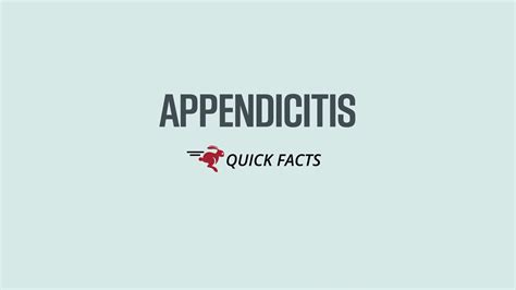 Quick Facts Appendicitis Msd Manual Consumer Version