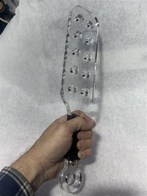 Clear Acrylic Spanking Paddle W Holes Custom Sub Restraint Bdsm