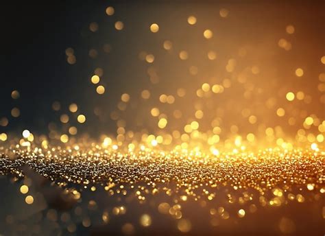 Premium Ai Image Gold Glitters On A Dark Background