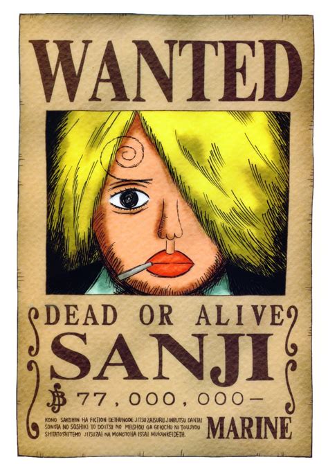 Bounty Sanji Kun One Piece Anime Fairy Blog