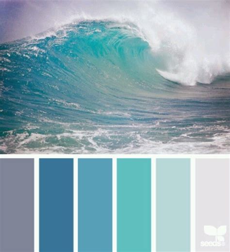Turquoise and yellow color palette. Ocean color combo; waves; water; aqua turquoise; nautical ...