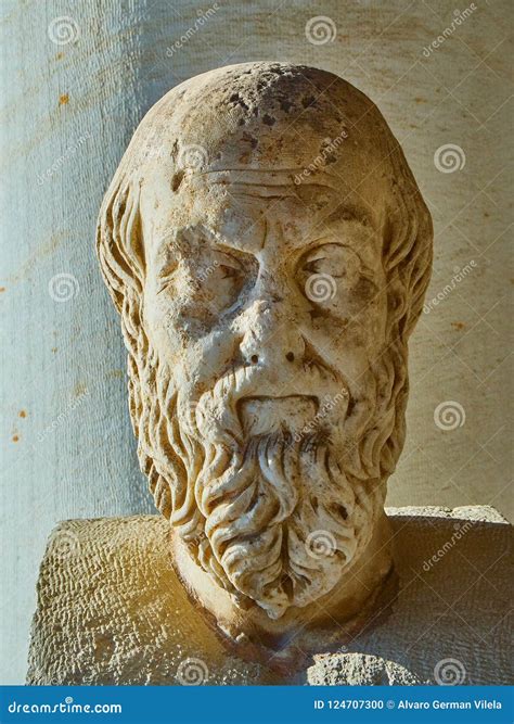 Sculpture Of Herodotus In Stoa Of Attalos Ancient Agora Of Athens