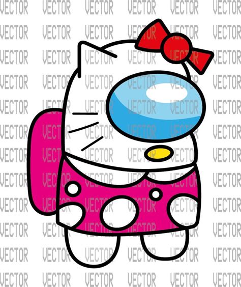 Among Us Hello Kitty Vector Crewmate Impostor Ai Eps Pdf Svg Png Calicaturas Videojuegos