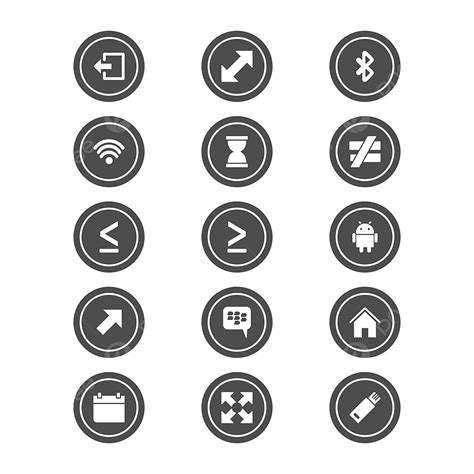 15 Vector Hd Images 15 Basic Elements Icons Sheet Isolated On White