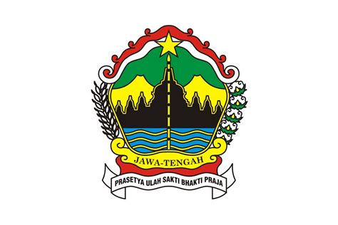 Di dalam kendi, terdapat lukisan candi borobudur, gunung kembar, laut dan gunung, bambu runcing, bintang. Provinsi Jawa Tengah Logo