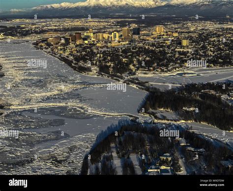 Anchorage Alaska From The Air Stock Photo Alamy