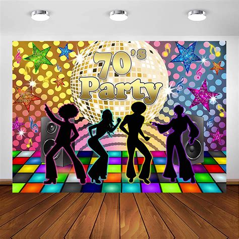 Avezano Back To 70s Party Backdrop For Adults Disco Party
