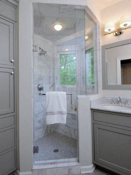 Small Bathroom Corner Shower Update Ideas Herringbone