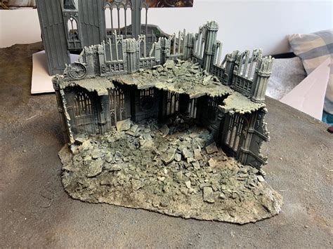 Finished My First City Ruin 40k Terrain Piece Cannot Wait To Have An