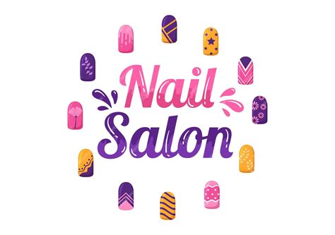 Premium Vector | Nail polish salon template hand drawn illustration