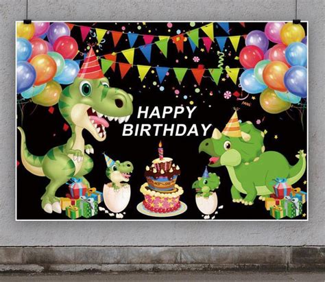 Dinosaur Birthday Party Backdrop Decorations For Kids Baby Etsy