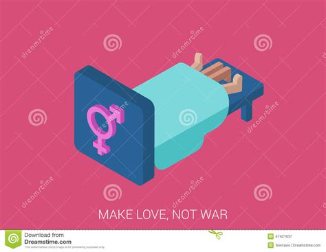 Flat Style 3d Isometric Concept For Making Love Sex Stock Vector