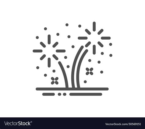 Fireworks Line Icon Pyrotechnic Salute Sign Vector Image