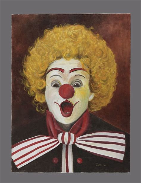 Vintage Acrylic Clown Painting Etsy Clown Paintings Painting