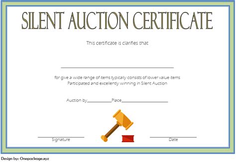 Silent Auction T Certificate Template