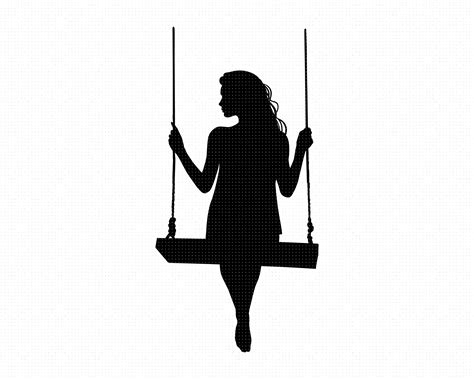 Girl On A Swing Svg Png Dxf Clipart Eps Vector Cut File By