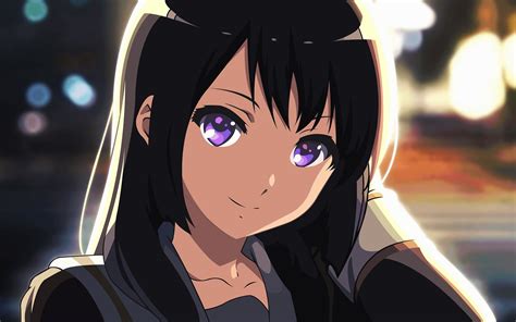 Anime Sound Euphonium Black Hair Face Girl Purple Eyes Reina