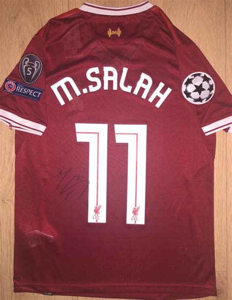 Mo Salah Hand Signed Liverpool Fc Champions League 2018 Shirt Exact