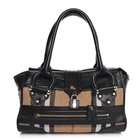 Burberry House Check Quilted Large Manor Tote Black 315069 Fashionphile