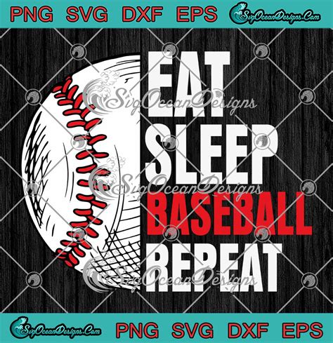 Eat Sleep Baseball Repeat Funny Svg Baseball Players Kids Boys Svg
