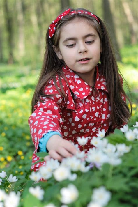 Girl In Flowers Stock Image Image Of Forest Life People 10599017