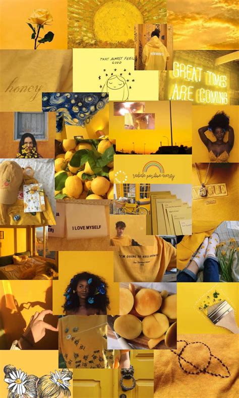 Download Yellow Aesthetic Collage Wallpaper