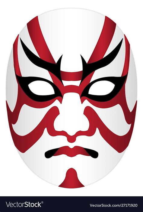 Japan Kabuki Mask On A White Background Royalty Free Vector Aff