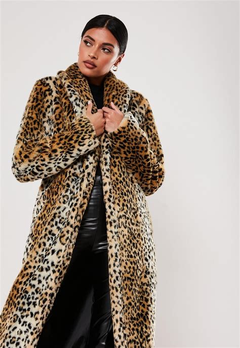 Brown Leopard Print Long Faux Fur Coat Missguided Leopard Print
