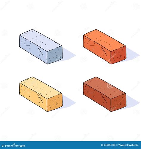 Set Brick Hand Drawn Vector Of Different Brick Building Stock Vector
