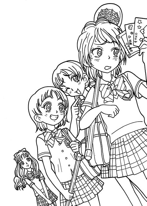 Anime Friends Girls Coloring Pages Coloring Pages For