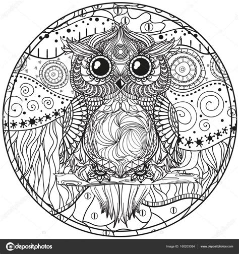Mandalas zum ausdrucken für kinder und erwachsene einfache und schwere abstrakte mandalas für fortgeschrittene kostenlos bei happycolorz entdecken. Mandala with owl — Stock Vector © MikaBesfamilnaya #160203384