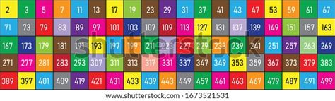 Prime Numbers Between 1 500 Stock Vector Royalty Free 1673521531