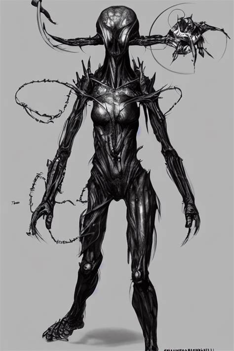 Krea Ai Full Body Alien Female Concept Art Humanoid Form