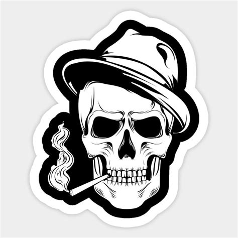 Smoking Skull Smoking Skull Tattoo Sticker Teepublic