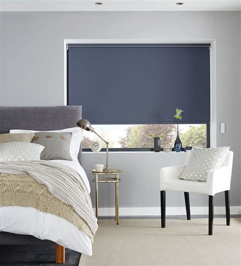 Within a bedroom, then, blinds can provide an effective barrier against light while still allowing a room to feel open and airy. Roller Blinds (With images) | Blue roller blinds, Roller ...