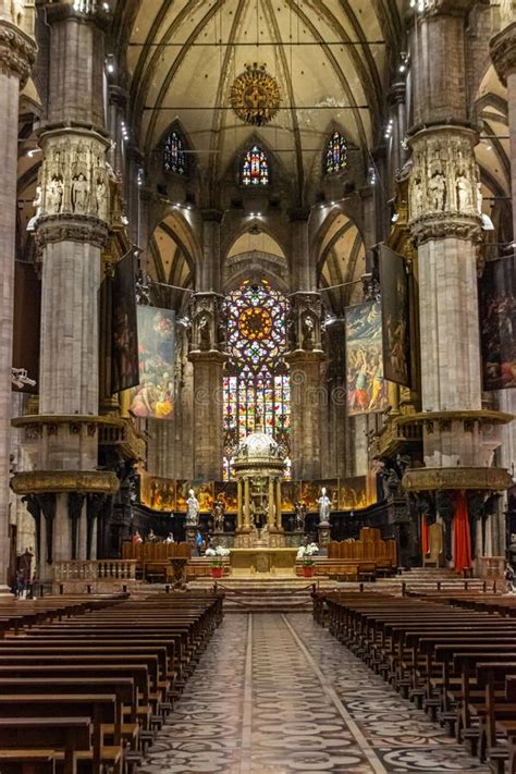 The Interior Of The Cathedral Of Milan Duomo Di Milano In Milan