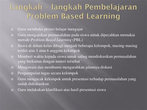 Langkah Langkah Model Pembelajaran Problem Based Learning Galeri Gambar