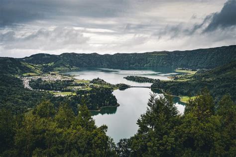 Picturesque View Of The Lake Of Sete Cidades Seven Cities Lake A