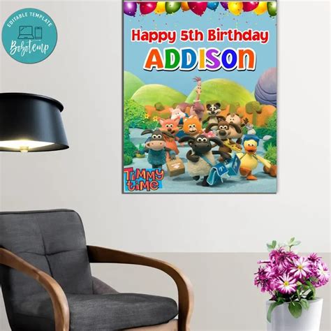 Timmy Time Birthday Welcome Sign Digital File Printable Diy