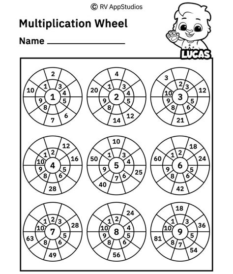 Free Multiplication Wheel Worksheet Printable For Kids To Download