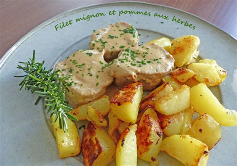 Filet mignon et pommes aux herbes
