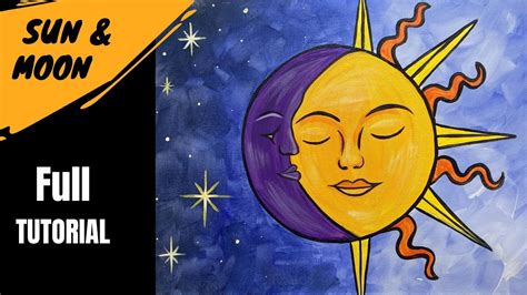 ☀️ Ep122 Boho Sun And Moon Easy Acrylic Painting Sun And Moon Face