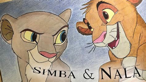 Drawing Simba And Nala The Lion King Youtube