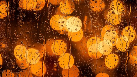 3840x2160 Rain Drops Orange Bokeh Lights 5k 4k Hd 4k Wallpapers Images