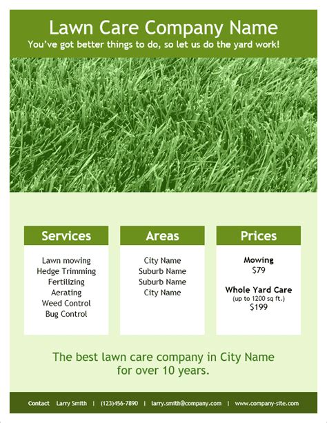 Printable Free Lawn Care Flyer Template Word Printable Templates
