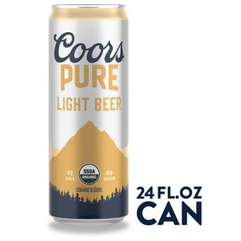 Coors Pure Organic Light Lager Beer 24 Fl Oz Bakers