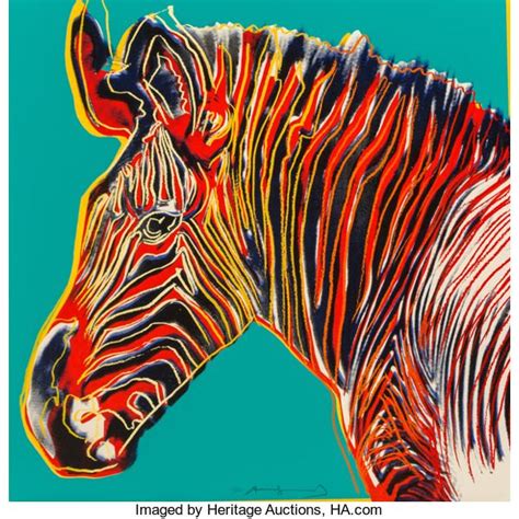 Fine Art Work On Paperprint Andy Warhol 1928 1987 Grevys Zebra